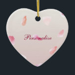 Romantic Ro Petals Julgransprydnad Keramik<br><div class="desc">Romantic Ro Petals rosa Peach vattencolor blommigt</div>
