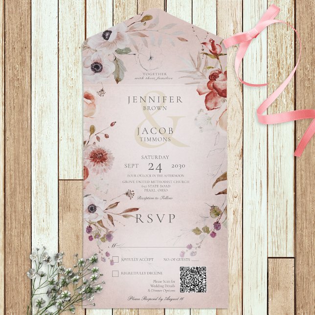 Romantic Ro Rosa Blommigt QR-kod (Skapare uppladdad)