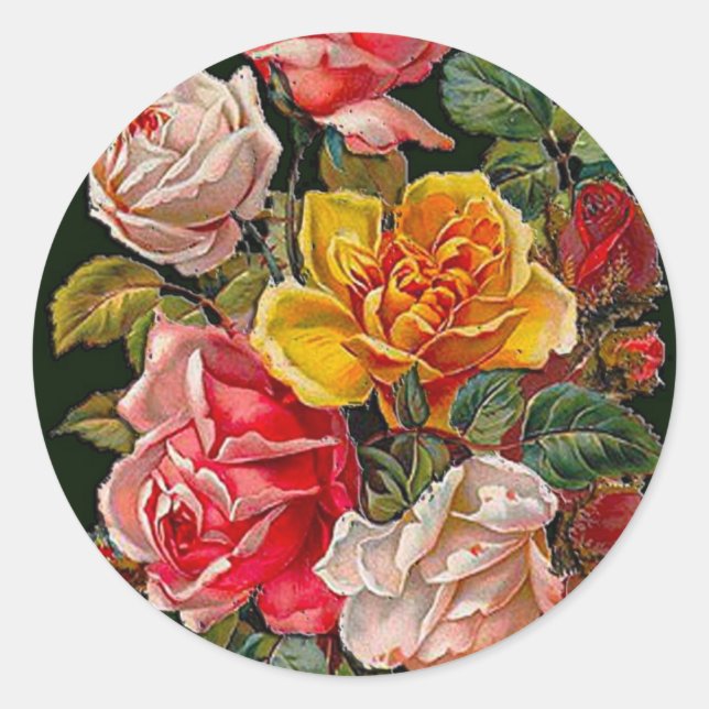 Romantic Ro Sticker Runt Klistermärke (Framsida)