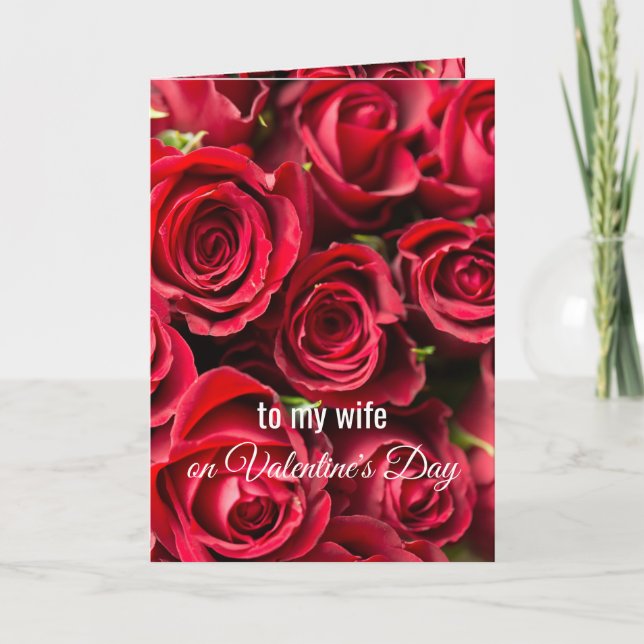 Romantic Ro Valentine Day Card för hustru Kort (Framsida)