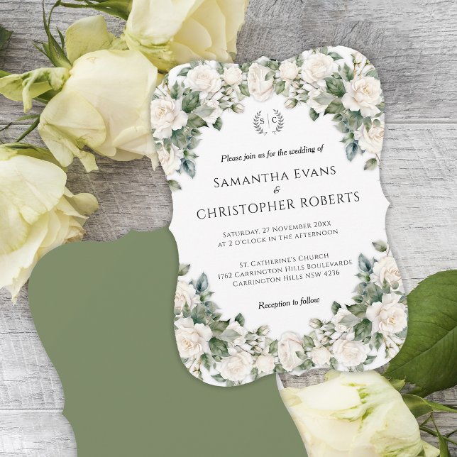Romantic Ro Vår bröllop Curved Inbjudningar (Skapare uppladdad)