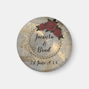 Romantic Ro Wandether Feather Bröllop Magnet
