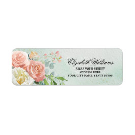 Romantic Ro Watercolor Bröllop Returadress Returadress Etikett