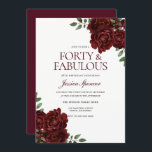 Romantic Röd ros 40 & Fabulous 40:e födelsedagen Inbjudningar<br><div class="desc">Romantic Röd ros 40 & Fabulous 40:e födelsedagsinbjudan Se matchande samling i butik</div>