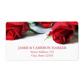 Romantic Röd ros Address Label Fraktsedel