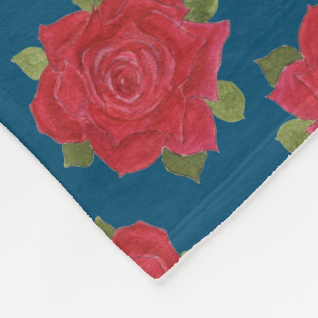 Romantic Röd ros Anpassningsbar Fleece Blanket (Hörn)