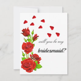 Romantic Röd ros Bridesmaid Frieri anteckningskort