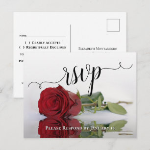 Romantic Röd ros Bröllop OSA Vykort