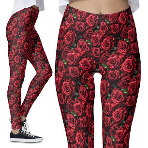 Romantic Röd ros gotiic Alternative Blommigt Leggings