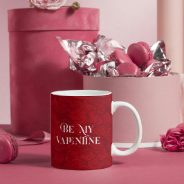 Romantic Röd ros Guld Rand accent Kaffemugg