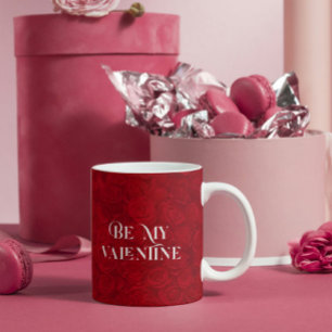 Romantic Röd ros Guld Rand accent Kaffemugg