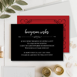 Romantic Röd ros Honeymoon Wish Card Tilläggskort