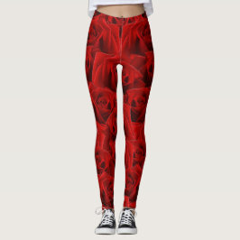 Romantic Röd ros Leggings