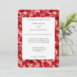Romantic Röd ros Petals Blommigt Bröllop Inbjudningar