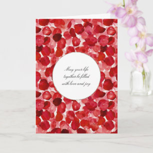 Romantic Röd ros Petals Blommigt Bröllop Kort