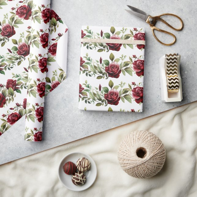 Romantic Röd ros Presentpapper (Hantverk)