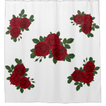Romantic Röd ros Shower Curtain -