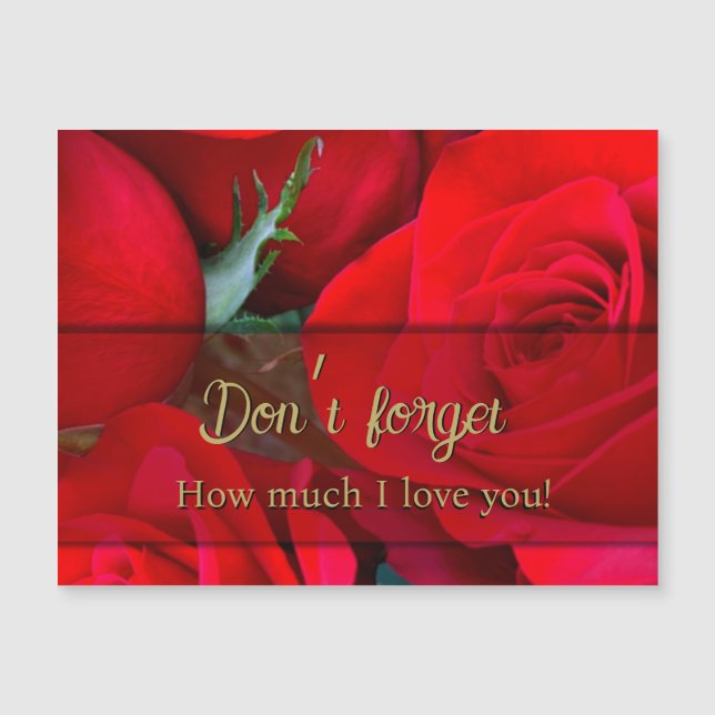 Romantic Röd ros Valentine Magnet (Framsida)