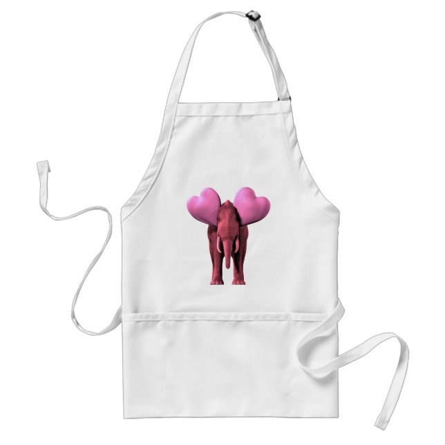 Romantic Rosa Elephant Förkläde (Framsidan)