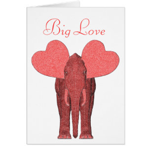 Romantic Rosa Elephant Hälsningskort