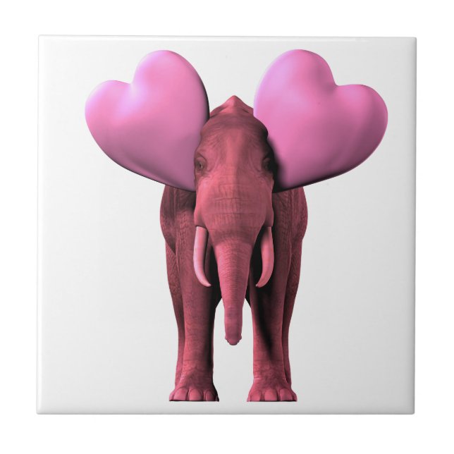 Romantic Rosa Elephant Kakelplatta (Framsidan)
