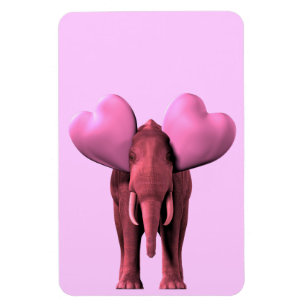 Romantic Rosa Elephant Magnet