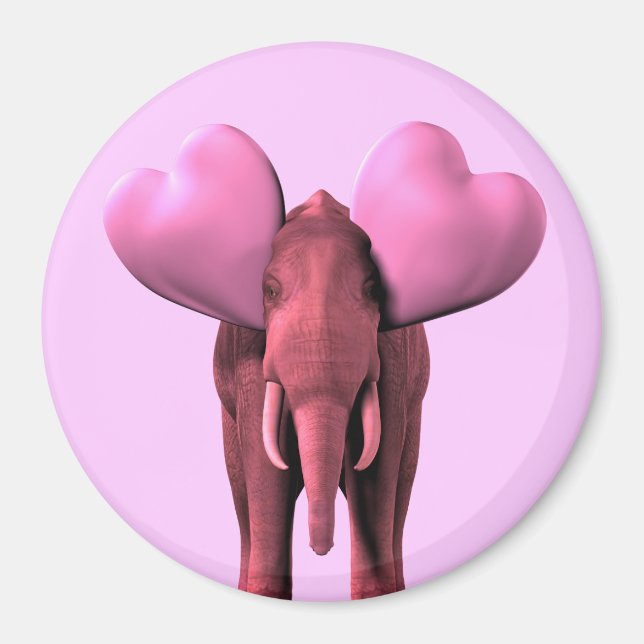 Romantic Rosa Elephant Magnet (Framsidan)
