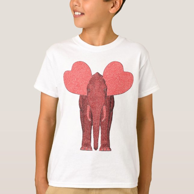 Romantic Rosa Elephant Tee Shirt (Framsida)