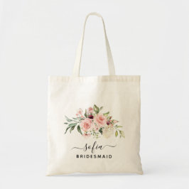 Romantic Rosa ros Blommigt Bridesmaid Bröllop Tote Tygkasse