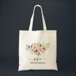 Romantic Rosa ros Blommigt Bridesmaid Bröllop Tygkasse<br><div class="desc">Hämta matchande tote bags för bröllopsfesten. Alla kommer att kärlek den. Den här söta väskan har mjukt  rosa ros och kan vara personlig med namn och personens jobb.</div>