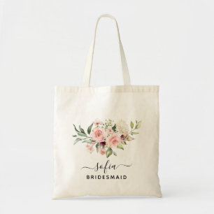 Romantic Rosa ros Blommigt Bridesmaid Bröllop Tygkasse