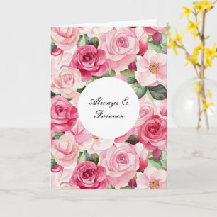 Romantic Rosa ros Blommigt Forever love Kort