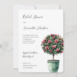 Romantic Rosa ros Blommigt Träd Möhippa Inbjudningar