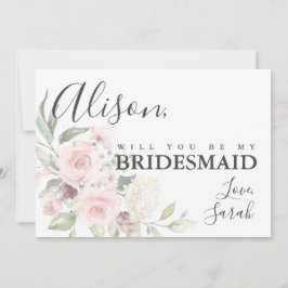 Romantic Rosa ros Bridesmaid Frieri kort