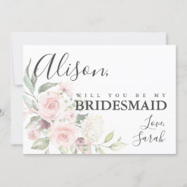 Romantic Rosa ros Bridesmaid Frieri kort