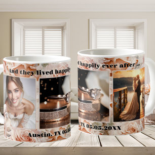 Romantic Rosa ros Bröllop Photo Mugg