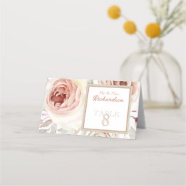 Romantic Rosa ros Bröllop Placeringskort