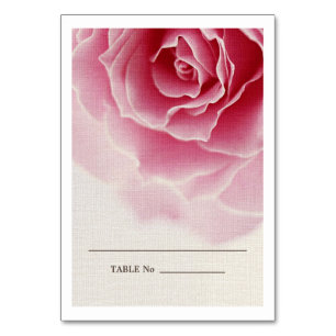 Romantic Rosa ros Burlap Struktur Bröllop Bordsnummer