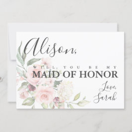 Romantic Rosa ros Maid of honor Frieri kort