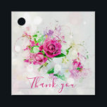 Romantic Rosa ros med Bokeh & Sparkles på White Gåvor Etiketter<br><div class="desc">Fin personlig är bättre på att skapa en etikett med romantisk blommigt med rosa ros,  grön,  bokeh och gnistor på vit träbakgrund. Texten är helt och hållet anpassade.</div>