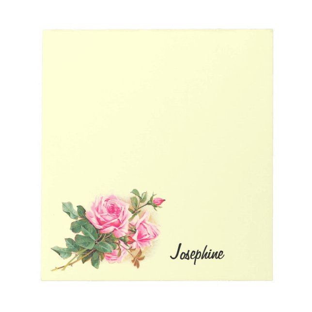 Romantic Rosa ros Personlig Anteckningsblock (Framsida)