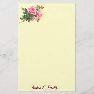 Romantic Rosa ros Personlig Brevpapper