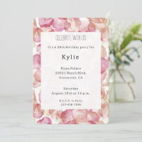 Romantic Rosa ros Petals Blommigt Birthday