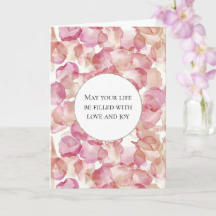Romantic Rosa ros Petals Blommigt Bröllop Kort
