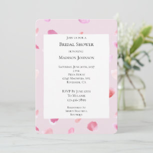 Romantic Rosa ros Petals Blommigt Möhippa Inbjudningar