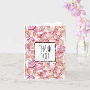 Romantic Rosa ros Petals Blommigt Tack Kort