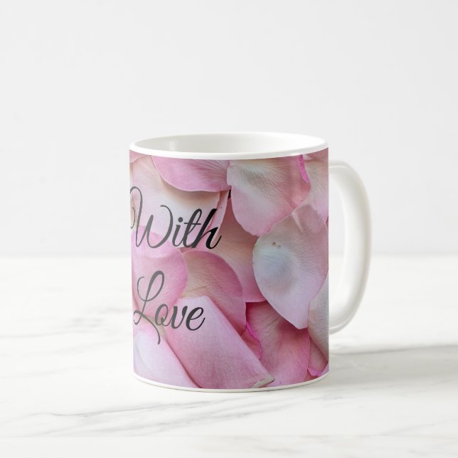 Romantic Rosa ros Petals Kaffemugg (Framsida höger)