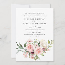 Romantic Rosa ros (Stil 2) Bröllopsinbjudan Inbjudningar