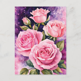 Romantic Rosa ros Valentine Helg Vykort