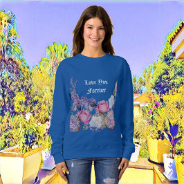 Romantic Rosa ros Valentine Kärlek You Forever Blu T Shirt